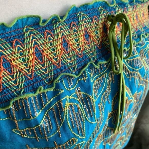 EUC Hale Bob Stitches and Sequins Boho Top - Picture 10 of 16